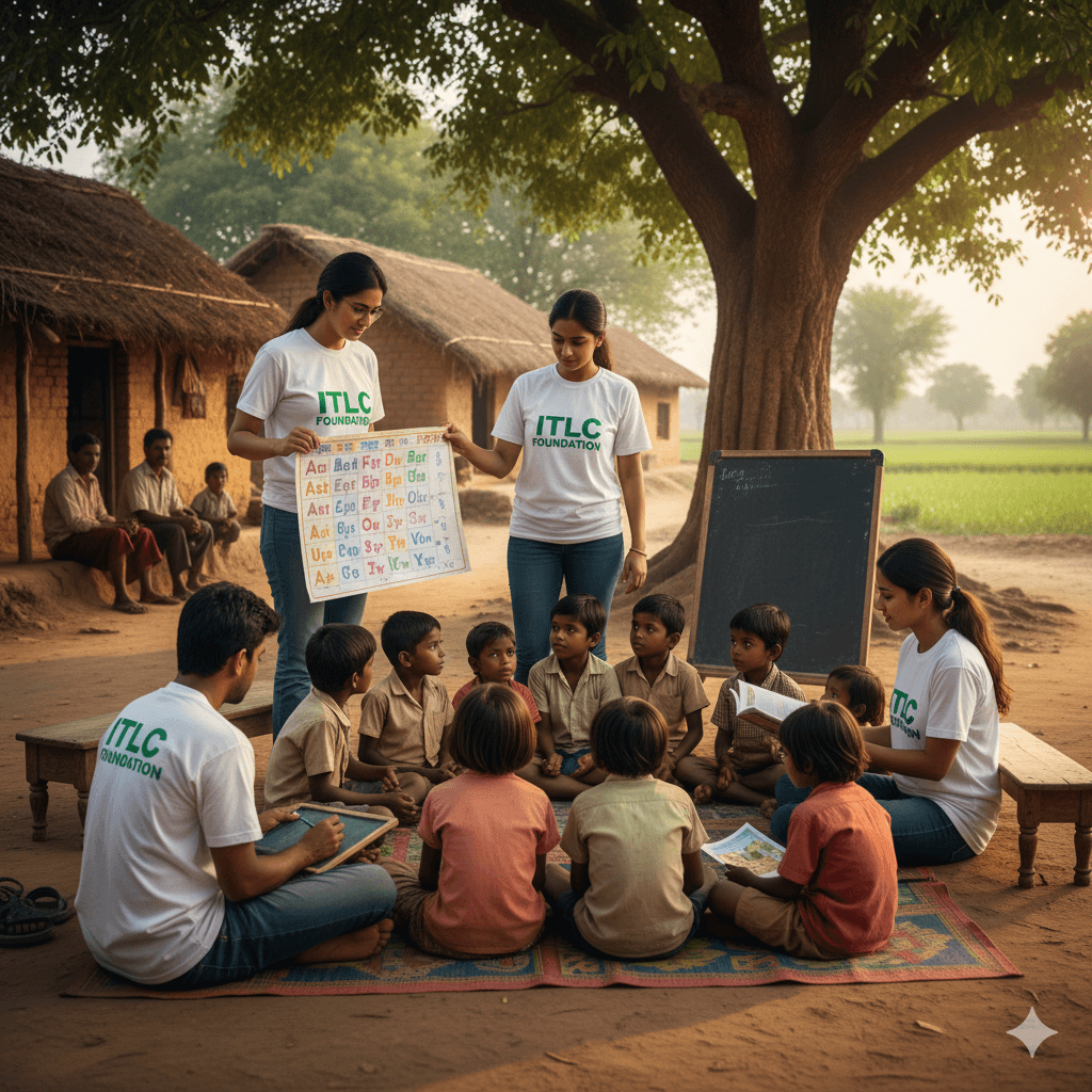 Volunteers distributing blankets in winter.
