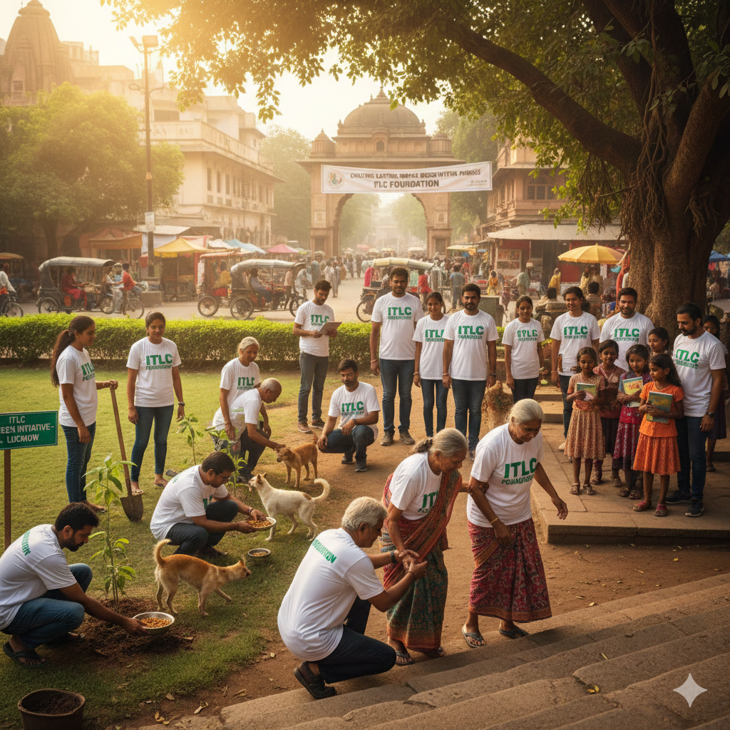 Volunteer from a top NGO in Lucknow in action